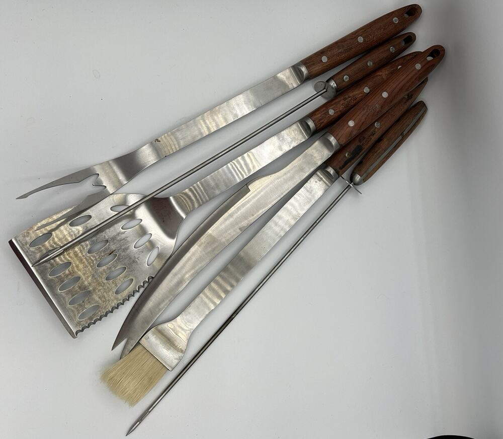 Vtg Chicago Cutlery Commercial 6 pc BBQ Barbecue Grill Tool Set